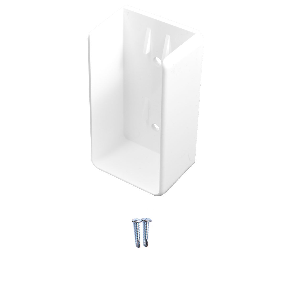 White vinyl u-mount with screws