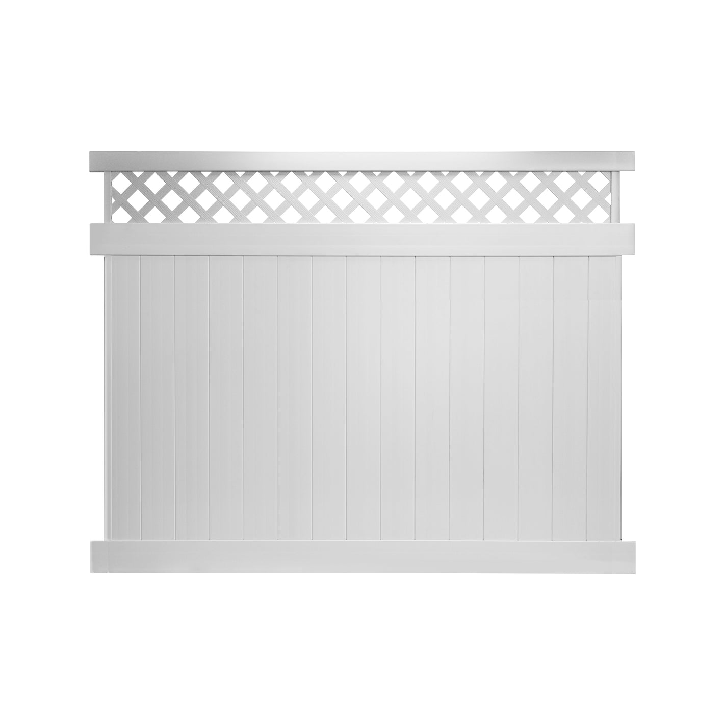 Weatherables Glenshire white vinyl lattice privacy fence stock image