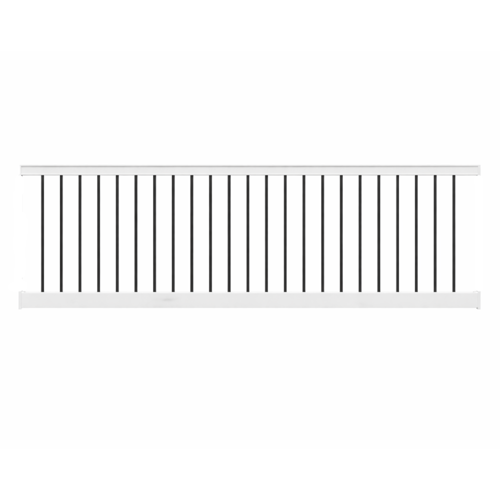 Weatherables Bolton white vinyl deck railing stock image