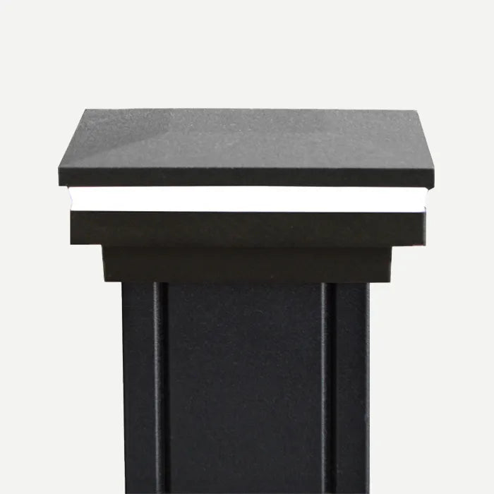 black ornamental aluminum led post cap