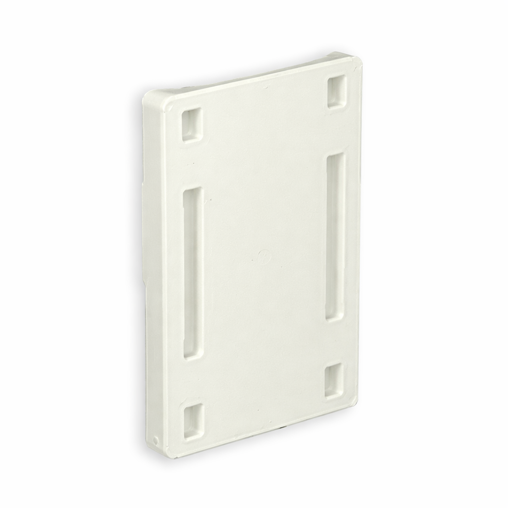 White plastic bracket on a white background