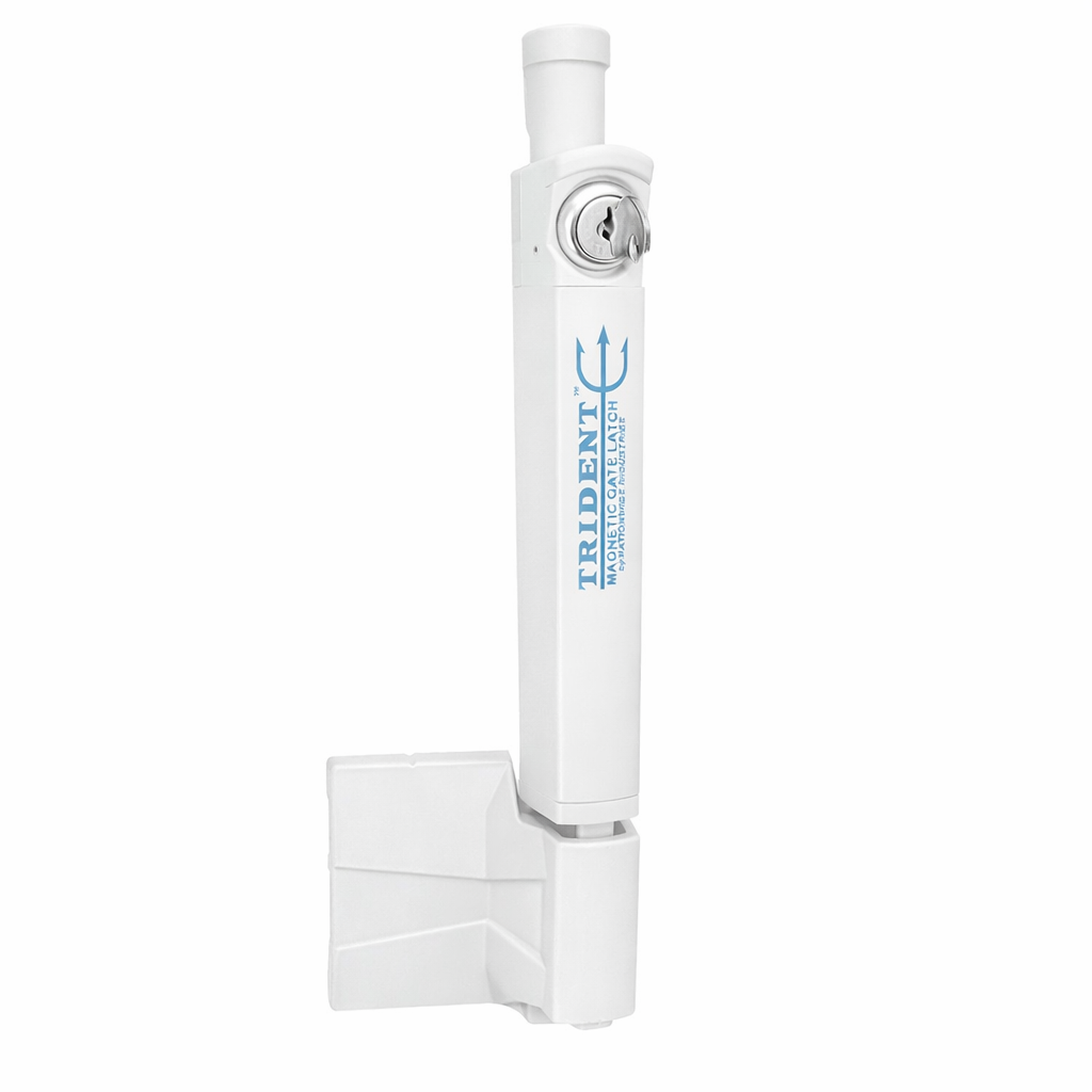 white Trident gate latch